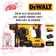 DEWALT DCH253M2 18V 2.1J 24MM SDS+ 3 MODE ROTARY HAMMER DRILL DRIVER GERUDI DINDING WALL MASONRY CEM