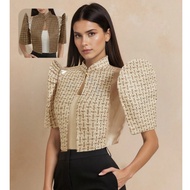 Amyenjoylife Modern Filipiniana Bolero Cardigan with Bubble Sleeves for Women