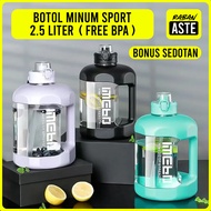 2.5L Large Sports Drinking Bottle + Straw Sport Free BPA Gym Bottle