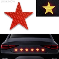 LOOKSHOW 6Pcs Car Reflective Sticker Star Shape Self Adhesive Safety Warning for Truck Motorcycle Tr