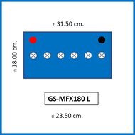 🎖แบตเตอรี่รถยนต์ GS รุ่น MFX180L / R  MF 85Ah.  พร้อมใช้ ไม่ต้องเติมน้ำ สำหรับรถปิคอัพ SUV ตู้  <280