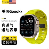 สายนาฬิกา Genokx Fluorescent Green ใหม่สำหรับ Apple iWatch S11/10 Apple Watch Ultra3/2/1 Desert Spor