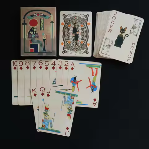 Ancient Egypt Gods Cat Playing Cards Vintage Stype Bridge Card Deck 60x90mm Poker Board Game Cartes