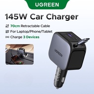 UGREEN 60W / 90W / 145W Car Charger PD60W Fast Charging USB-C Retractable Cable for iP17 Pro Max Sam