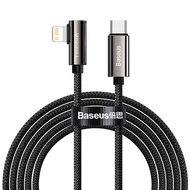 Baseus LED 20W PD USB Type C Cable 90 Degree Fast Charging Charger for iPhone 12 11 Pro Max XR Mobil
