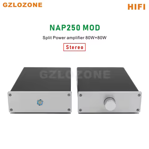 Split HIFI NAP250 MOD 2SC5200 Stereo Power Amplifier 80W+80W Base On NAIM With Volume Control