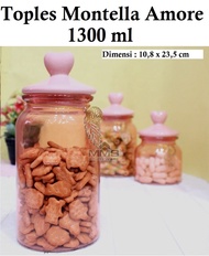 MMS Toples Kaca Montella Motif Kedap Udara / Tempat Kue / Makanan