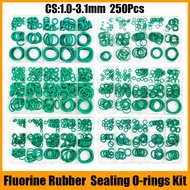 FKM O-ring Green Fluororubber Rubber Sealing Gasket O Ring CS1.5/2.0/2.4/3.1mm Oil Resistant Acid Al