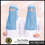 Niqab Purdah Veil Pengantin Shawl Heavy Chiffon Keknis Muslimah Hijab Berbatu Manik A