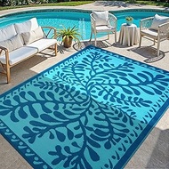 Anidaroel 8x10 Outdoor Rug for Patios Clearance, Waterproof Camping Rug for Outside RV, Reversible P