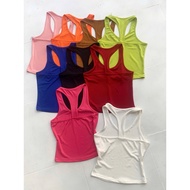 3 HOLE SHIRT WITH RIBBED HEARTNECKLACE WITH T-BACK 9 COLORS - Lann Store