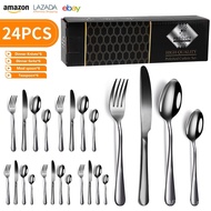 24 Cutlery Spoon Gift Cross-Border Set Steak Stainless Steel Tableware 1010 Western Food Gift Box Cu
