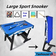 [CLEARANCE] 142cm Green Home Leisure Foldable Sport Snooker Table Pool Table Billiard Game Set Meja 