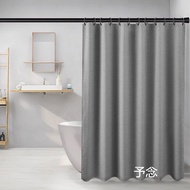 Xinxuan Bathroom Curtain Bathroom Suit Bathroom Curtain Waterproof Thickened Fabric Curtain Partition Perforated Free Door Curtain