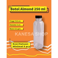 250ml Almond Plastic Bottle Free Cardboard Packing 250ml Almond Bottle/ 250ml Plastic Bottle/