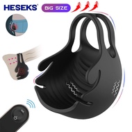 sheyi HESEKS Size Up Pro Cock Ring Vibrating  Massager Male Chastity Sex Toys for Men Wireless Remote Control Testicle Vibrator