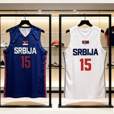 2026 Basketball Jerseys Srbija 15 Jokic Jersey High Quality Outdoor Sportswear Navy Blue White Fashi