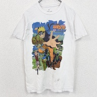 古著火影忍者疾風傳短袖動漫印花 T 卹，人物設計，白色，小號