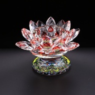 Crystal Candle Holder Ornaments Colorful Glass Lotus Home Feng Shui Ornaments Gifts Crystal Lotus Ca