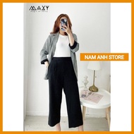 Loose-fitting Wide-Leg Trousers, Beautiful Front-Zip Mid-Leg Trousers MA74