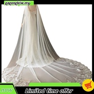 3*3M Cathedral Wedding Cape Veil Sequined Lace Shawl Bridal Shoulder Veils Tulle Long Cape Cloak Wed