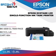 EPSON ECOTANK L121 SINGLE-FUNCTION INK TANK PRINTER / PRINT / BK 4500 CL 7500 PAGE / BK 9 CL 4.8 / 2