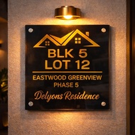 Personalized Home Address Plate House Number Plate 6X6 inches SQUARE Acrylic Plate Waterproof