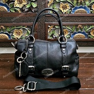 Tas FOSSIL Maddox Satchel Medium Black Leather Authentic