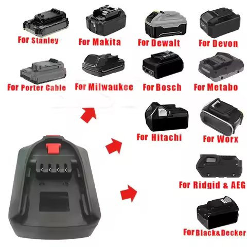 Battery Adapter For Makita/Dewalt/Milwaukee/Bosch/Worx/Kress/Metabo/Ridgid/Hitachi/Devon/Stanley 18V