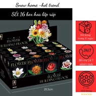 Set of 16 Mini DIY Assembled Flower Boxes, Handmade Assembled Flower Eagles, building block models, 