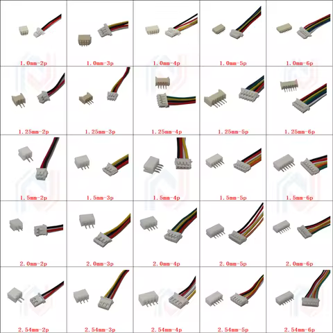 10Pair 1.0 1.25 1.5 2.0 2.54 SH/JST/ZH/PH/XH 1.0MM 1.25MM 1.5MM 2.0MM 2.54MM female plug connector w