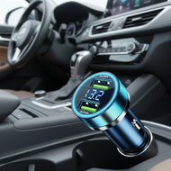 27W Quick Charge Car Charger, 2 USB Ports Adapter for iPhone Samsung Xiaomi, Digital Display Fast Ch