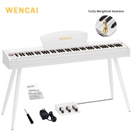 WENCAI Digital Piano 88 Weighted Keys Upright Full-Size Sustain 3 Pedals Electric Keyboard Piano【1Ye