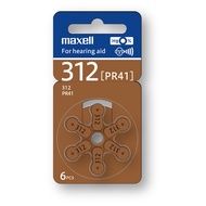 6PCS MAXELL PR41 (312) Hearing Aid Battery - Japan