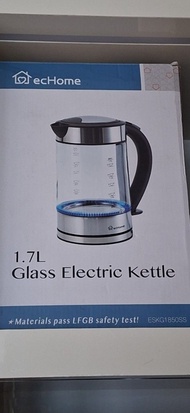echome 1.7L無線耐溫玻璃電熱水壺