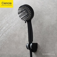 Set Shower Head Pressurized Function Shower Shower Head Handheld Plastic 5 Shower Head Golden Round 