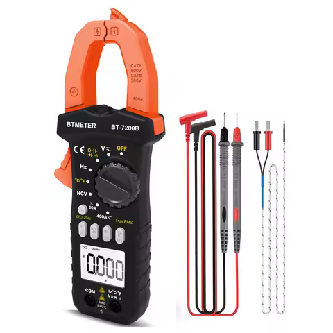 BT-7200B Digital Clamp Meter AC DC Current Volt Amp Ohm Multimeter Cap TRMS NCV Tester measure AC/DC