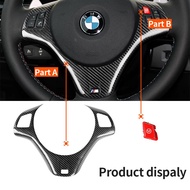 LHD Carbon Fiber Style Car Interior Steering Wheel Decoration Cover Trim Mouldings For BMW 3 Series E90 E92 E93 2005-201
