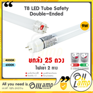 Philips (แพ็ค25หลอด) T8 LED 9w หลอดนีออน ยาว 600mm ไฟเข้าสองข้าง Double-Ended แอลอีดี ของแท้ รับประก