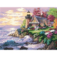 DaDa Art DQ1 Scenery and architecture 40x50cm diy oil painting paint by number e020 coastal lighthou