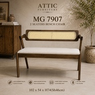 Rattan Bench Chair/2 Seater Bench/Kerusi Rattan bench/ATTIC FURNITURE MG 7907 RATTAN BENCH CHAIR