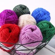4Ply Thick Acrylic Yarn Gold Silver Yarn Sparkly Crochet Thread for Crochet Flower Doll Scarf Hat Ma
