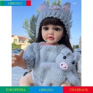 Mainan Boneka Reborn Baby Perempuan 55CM Mirip Asli Bahan Silikon