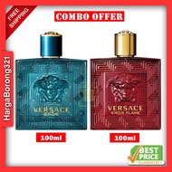 Combo 100ml 2pcs (Eros Flame Eau De Parfum + Eros Eau De Toilette) Perfume