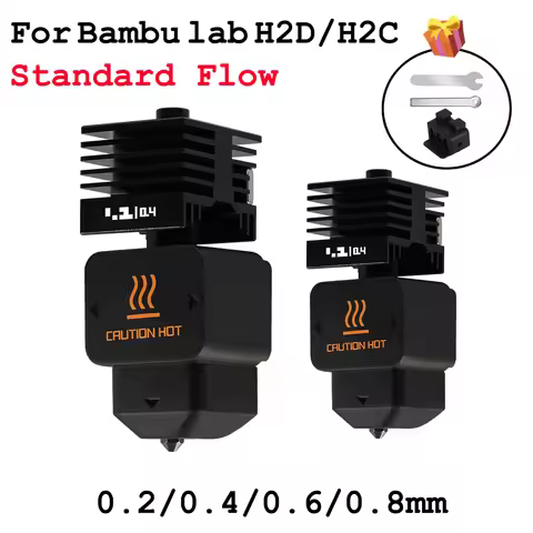 New High-Quality H2D H2C Hotend Kit with 0.2/0.4/0.6/0.8mm Hardened Steel Nozzles Replacement Hotend