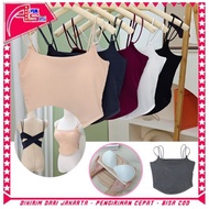 AS BR6985 Women's Tank Top Cross Back Strap Singlet Fashion Wire Free Sexy Tank Top Basic With Cup W