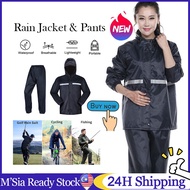 Women Men Thick Waterproof RainCoat Rain Coat Motorcycle  Rainsuit Motosikal Rainwear Suit Baju Huja