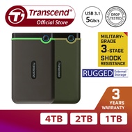 (Official Mall) Transcend StoreJet 25M3 External HDD USB 3.1 Rugged (1TB/2TB/4TB)