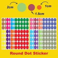 Cute Solid Color Sticker Round Dot Color Sticker Stiker Bulat Berwarna