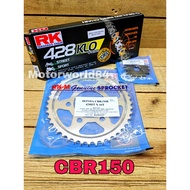 HONDA CBR150 CBR150R RKM SPROCKET SET RANTAI RK 428 KLO ORING GOLD CHAIN CBR 150 O-RING SPROCKET KIT GEAR SET CBR150R